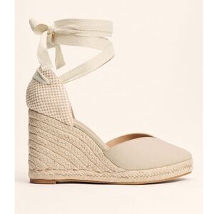 Reformation Womens Camille Espadrille Wedge Ballerina Tie Up Ankle Heels, 9.5